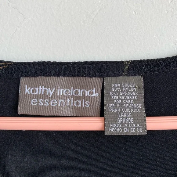 4/$25 Kathy Ireland Essentials Black with Floral Size L - Picture 4 of 5